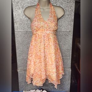 Chloe's Closet Yellow/Orange Halter Swing Dress Spring Summer Girls L 10